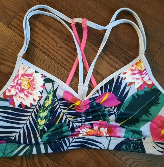 Old Navy Active Go-Dry Sports Bra, Size Large, Floral - Picture 2 of 6